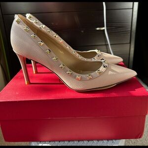Valentino Garavani shoes Rockstud leather pump 3 1/2 cm Nude
